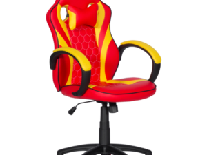 Геймърски стол с футболни мотиви Carmen 6305 - червено-жълт