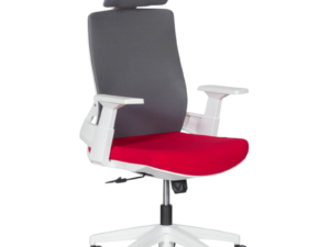 Президентски офис стол Carmen 7546 - червен - сив