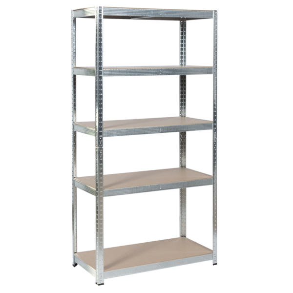 Метален стелаж Carmen CR-1020 - 180х90х45 см, до 275 кг на рафт - цинк - Image 2