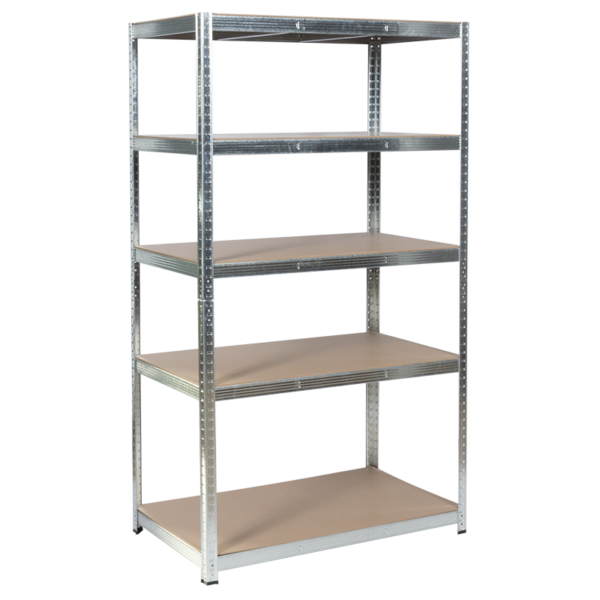Метален стелаж Carmen CR-1021 - 190х100х40 см, до 65 кг на рафт - цинк - Image 2