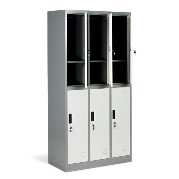 Метален шкаф Carmen CR-1243 K LUX - сив+тъмносив - Image 2