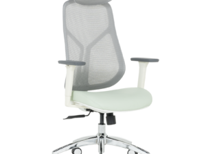 Ергономичен стол Carmen 7901 W еко кожа - сив-светлозелен