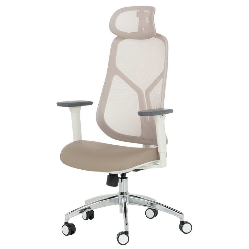 Ергономичен стол Carmen 7901 W еко кожа - кафе - Image 3