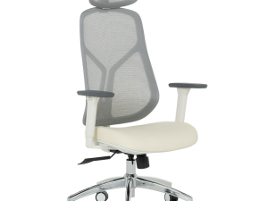 Ергономичен стол Carmen 7901 W еко кожа - сив-шампанско