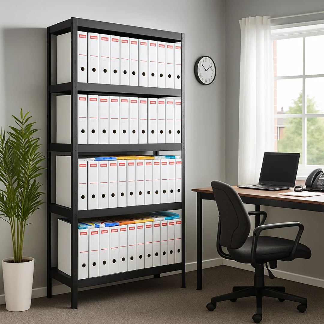 Метален стелаж HARD 180x90x40 см, до 130 кг на рафт - черен - Image 3